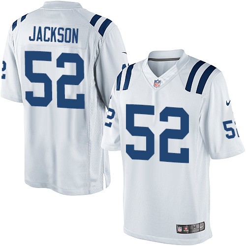 Men's Limited D'Qwell Jackson Nike Jersey White Road - #52 NFL Indianapolis Colts